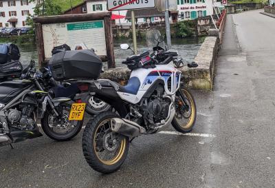 Honda XL750 Transalp on the French/Swiss border