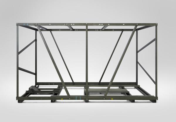 Yamaha packaging frame for motorcycle shipping.