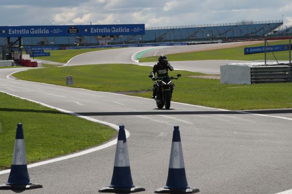 The 2023 Street Triple 765 Moto2 on the pitlane at Silverstone