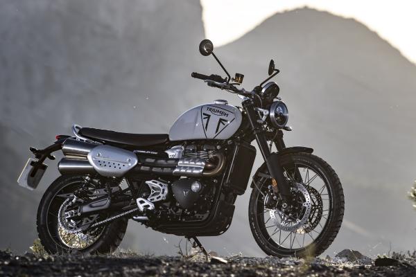 A Triumph Scrambler motorbike