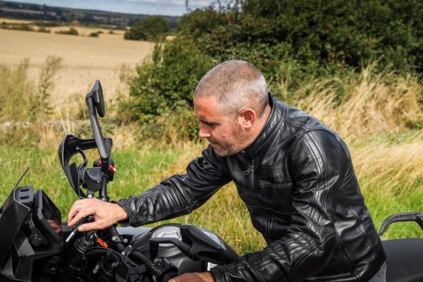 Toad Hancocks of Visordown while testing the KTM SMT