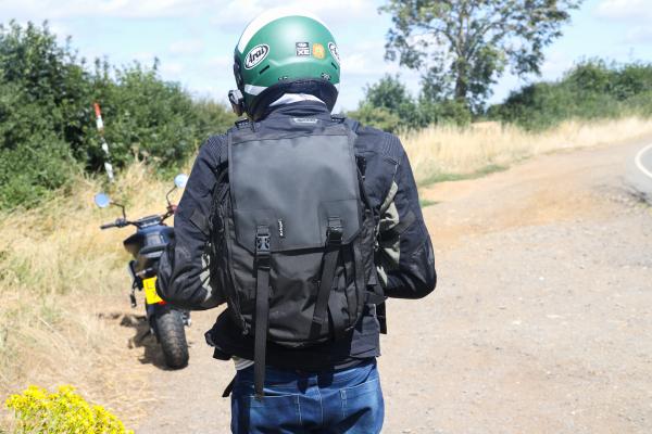 Kriega Max28 backpack - on rider