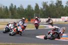 Michael van der Mark leads Michael Ruben Rinaldi, 2024 Czech WorldSBK. - Gold and Goose