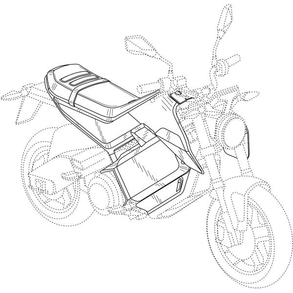 A patent filing of an electric motorcycle