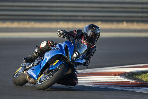 A motorcycle being ridden on a racing track