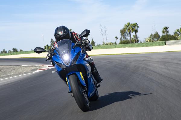 A motorcycle being ridden on a racing track