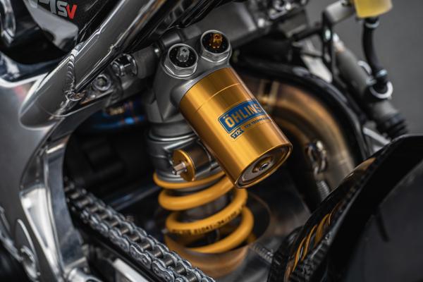 Norton's new V4SV and its Ohlins rear shock absorber