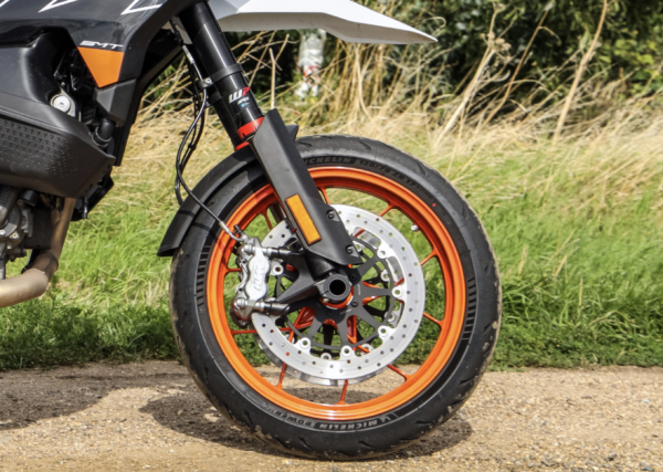 The braking system on a motorcycle