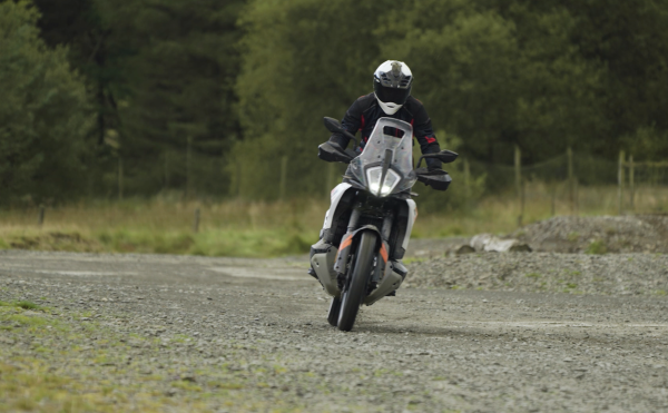 a KTM 790 Adventure being ridden off-road