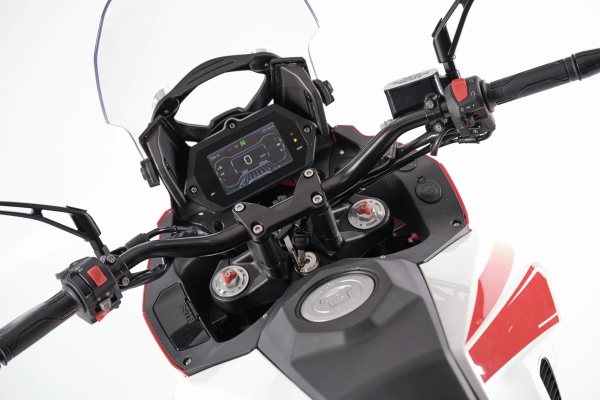 The TFT dash on a motorcycle